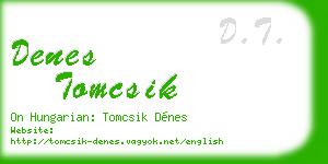 denes tomcsik business card