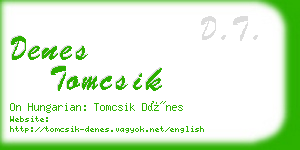 denes tomcsik business card